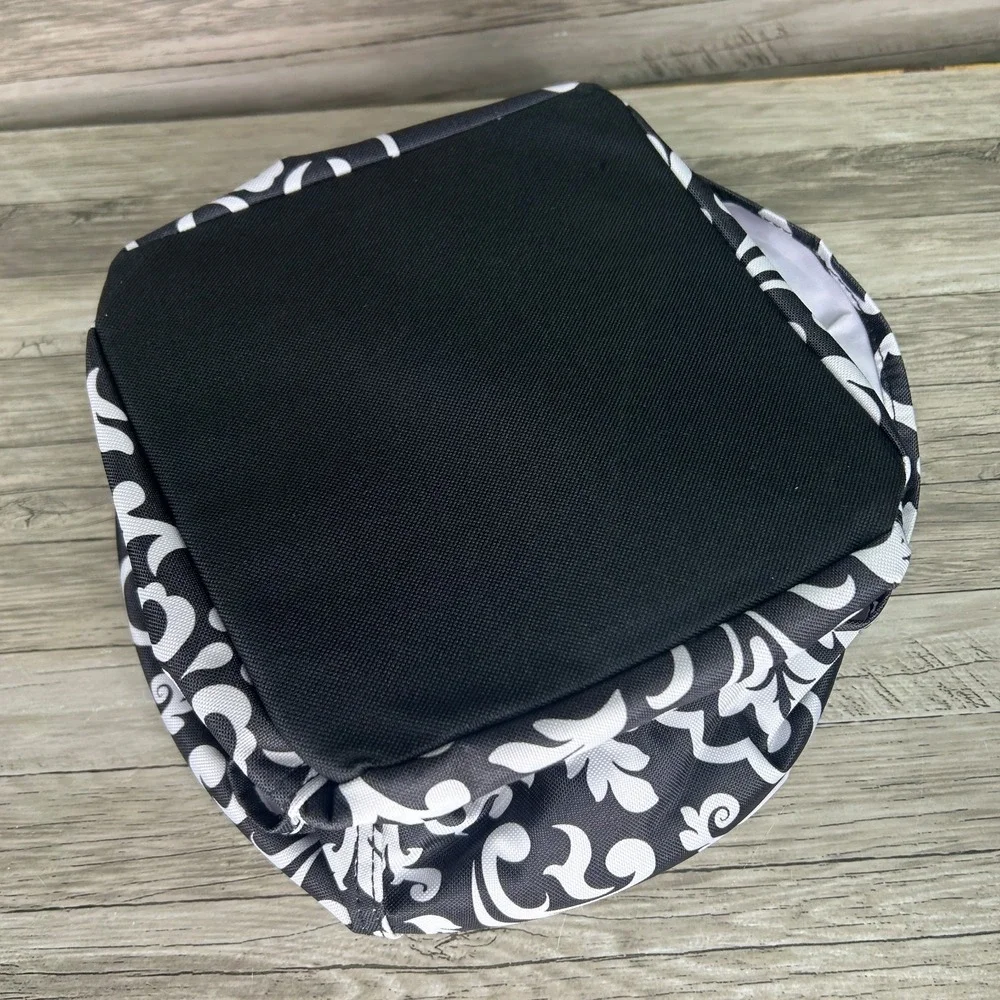 Thirty-One Collapsible Mini Utility Tote Bin Black Parisian Pop Storage